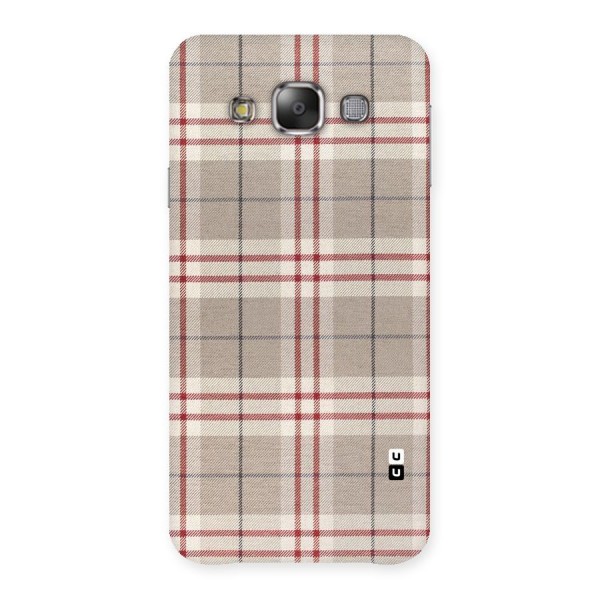 Beige Red Check Back Case for Galaxy E7
