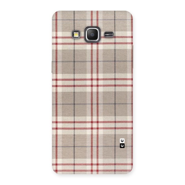 Beige Red Check Back Case for Galaxy Grand Prime