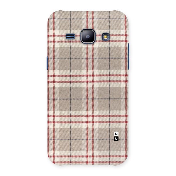 Beige Red Check Back Case for Galaxy J1