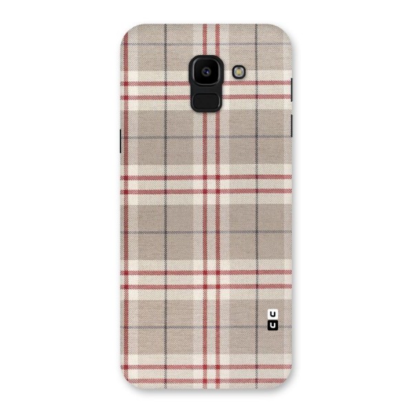 Beige Red Check Back Case for Galaxy J6