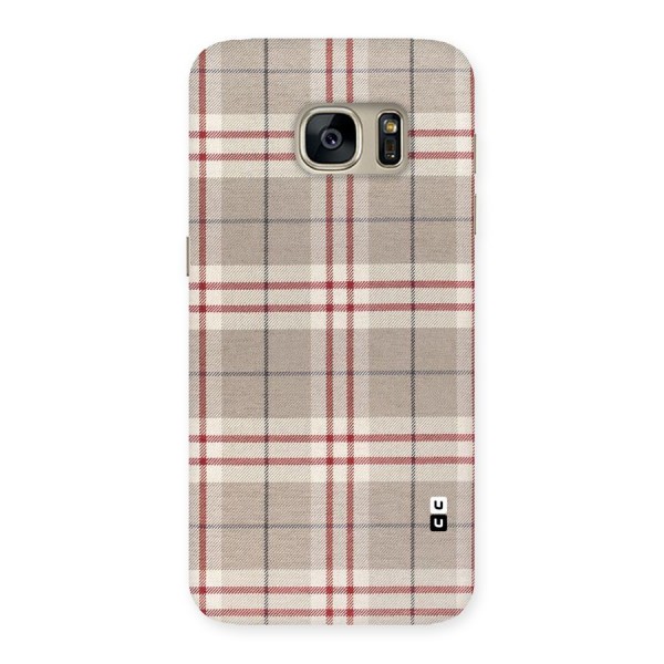 Beige Red Check Back Case for Galaxy S7