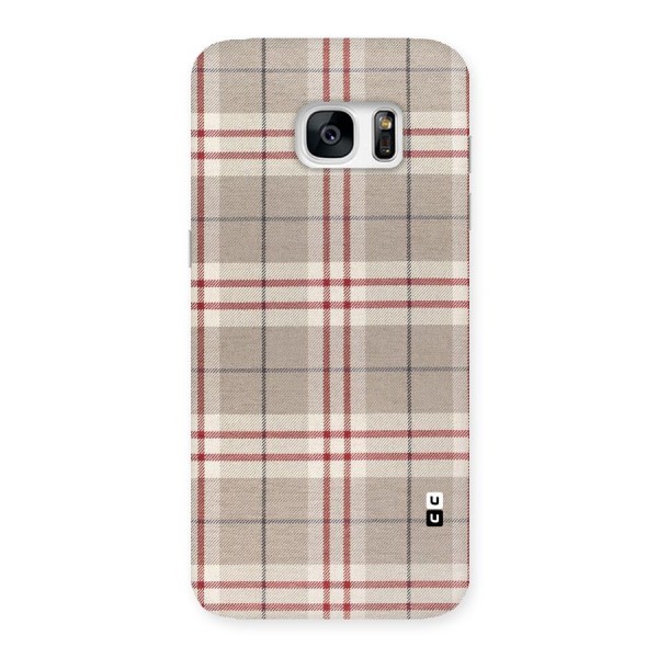 Beige Red Check Back Case for Galaxy S7 Edge