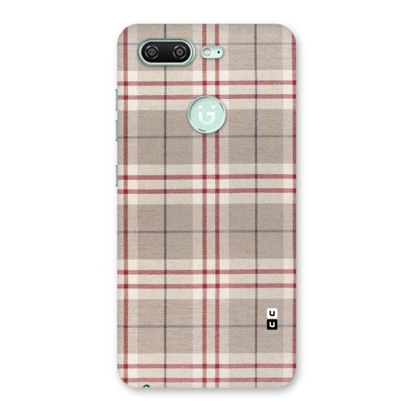 Beige Red Check Back Case for Gionee S10