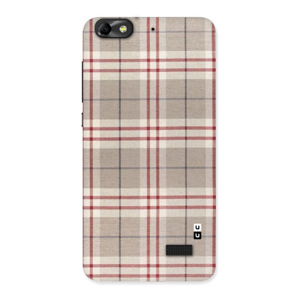 Beige Red Check Back Case for Honor 4C