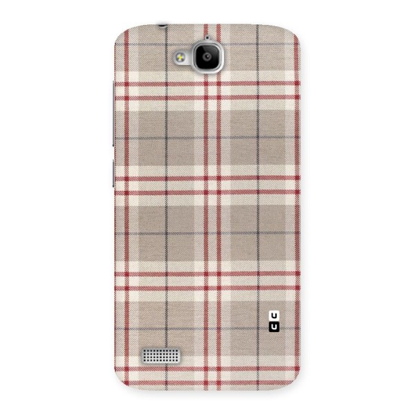 Beige Red Check Back Case for Honor Holly