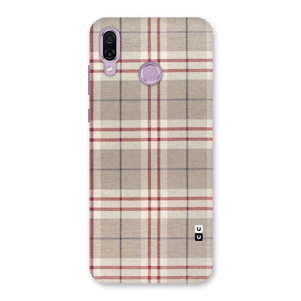 Beige Red Check Back Case for Honor Play