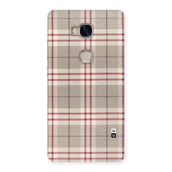 Beige Red Check Back Case for Huawei Honor 5X