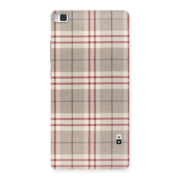 Beige Red Check Back Case for Huawei P8