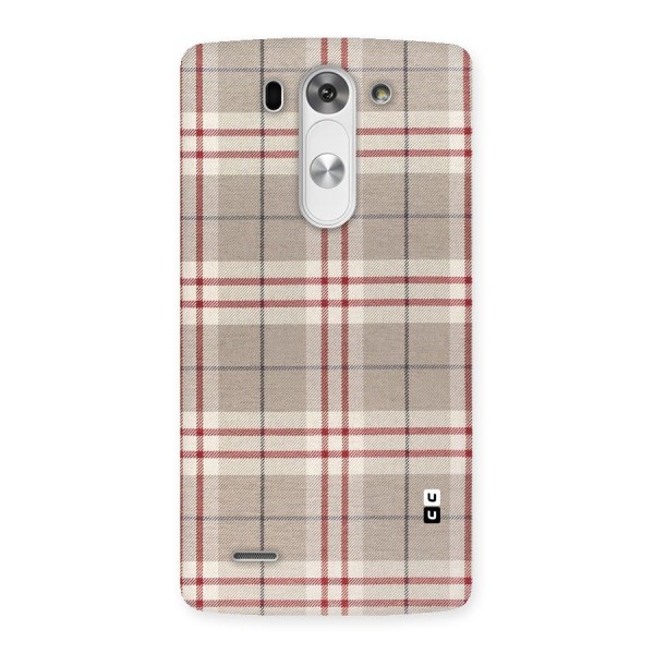Beige Red Check Back Case for LG G3 Beat
