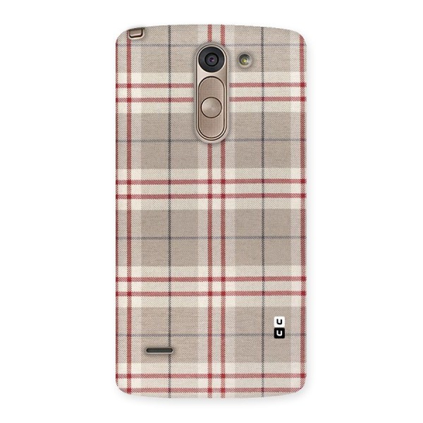 Beige Red Check Back Case for LG G3 Stylus