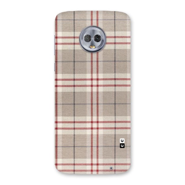 Beige Red Check Back Case for Moto G6 Plus