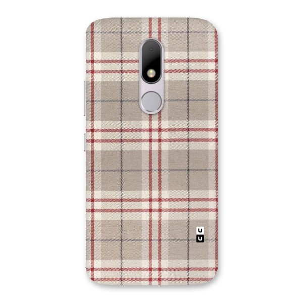 Beige Red Check Back Case for Moto M