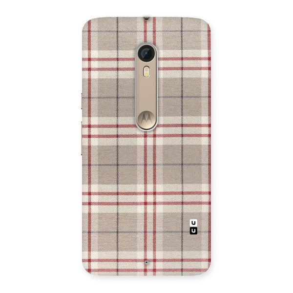 Beige Red Check Back Case for Motorola Moto X Style
