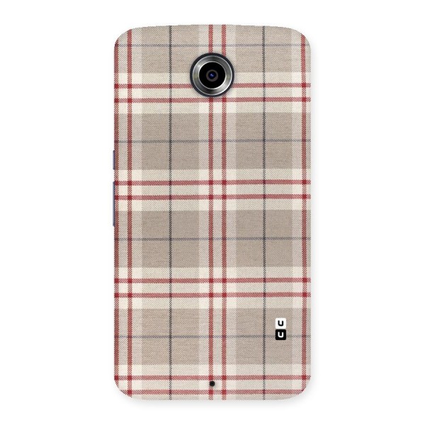 Beige Red Check Back Case for Nexsus 6