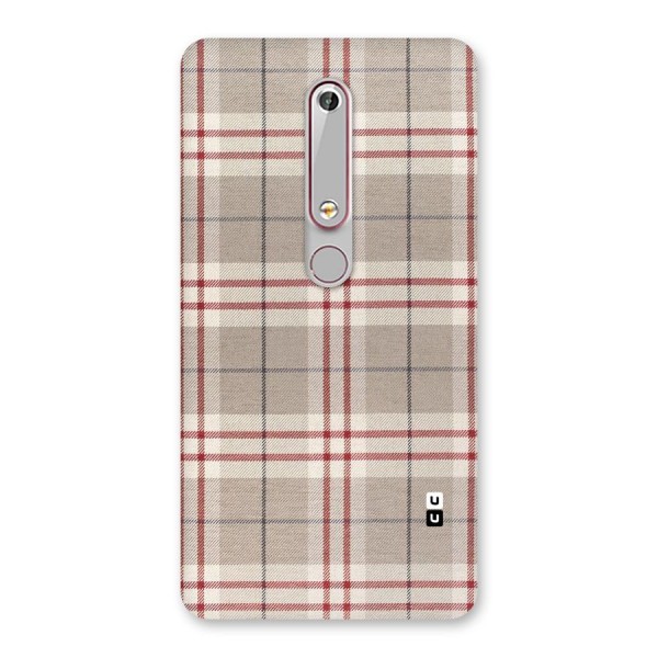 Beige Red Check Back Case for Nokia 6.1