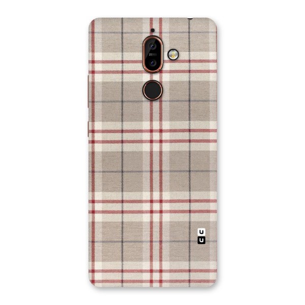 Beige Red Check Back Case for Nokia 7 Plus