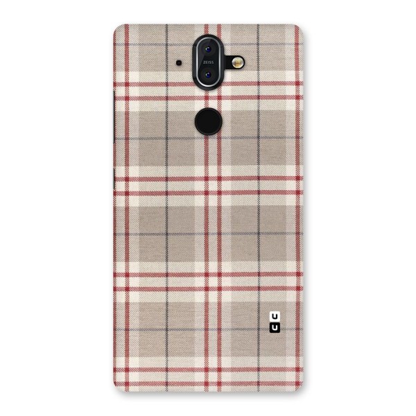 Beige Red Check Back Case for Nokia 8 Sirocco