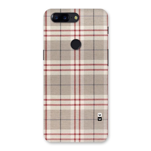 Beige Red Check Back Case for OnePlus 5T