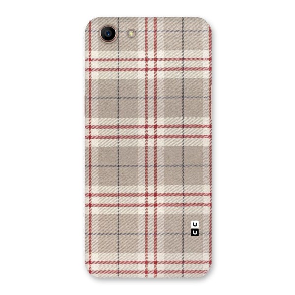 Beige Red Check Back Case for Oppo A83 (2018)