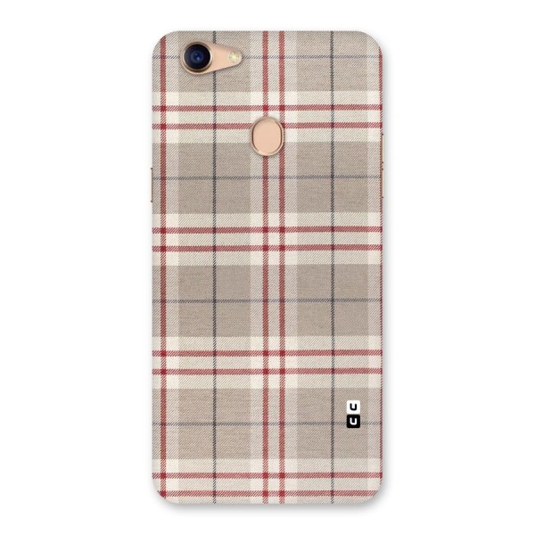 Beige Red Check Back Case for Oppo F5
