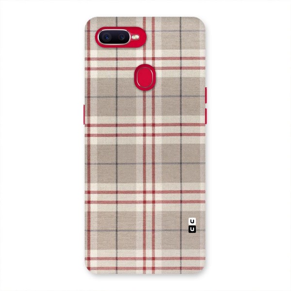 Beige Red Check Back Case for Oppo F9 Pro