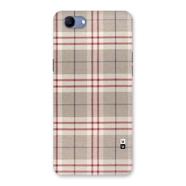 Beige Red Check Back Case for Oppo Realme 1