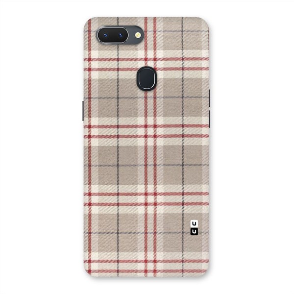 Beige Red Check Back Case for Oppo Realme 2