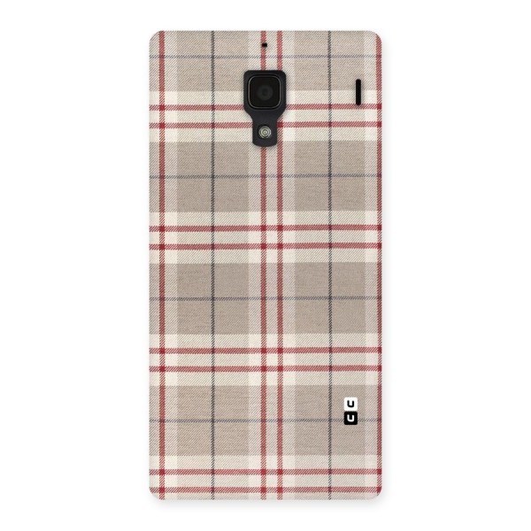 Beige Red Check Back Case for Redmi 1S