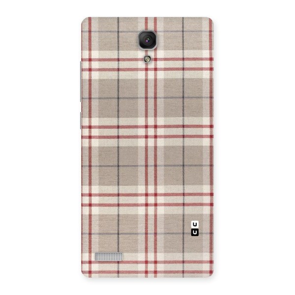 Beige Red Check Back Case for Redmi Note