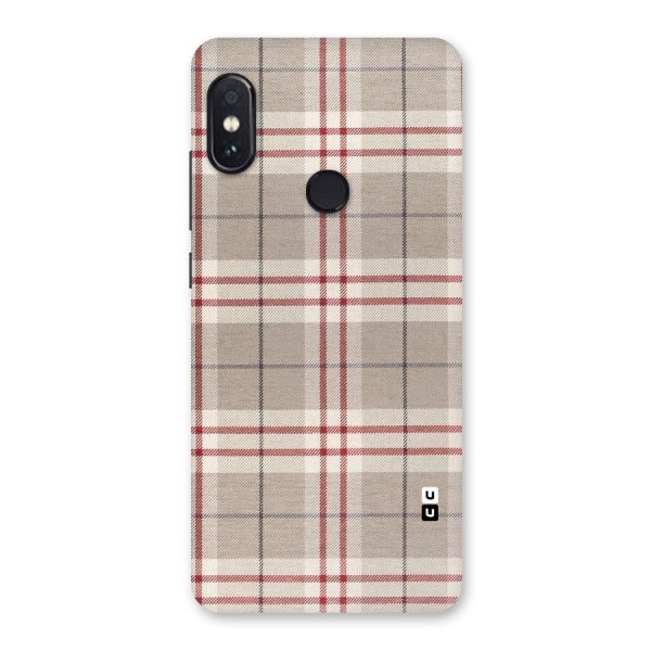 Beige Red Check Back Case for Redmi Note 5 Pro