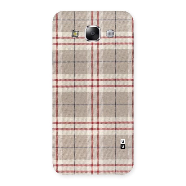 Beige Red Check Back Case for Samsung Galaxy E5