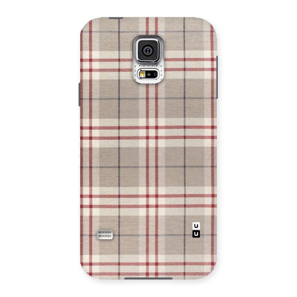 Beige Red Check Back Case for Samsung Galaxy S5