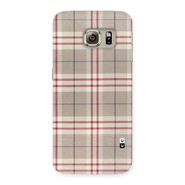 Beige Red Check Back Case for Samsung Galaxy S6 Edge Plus