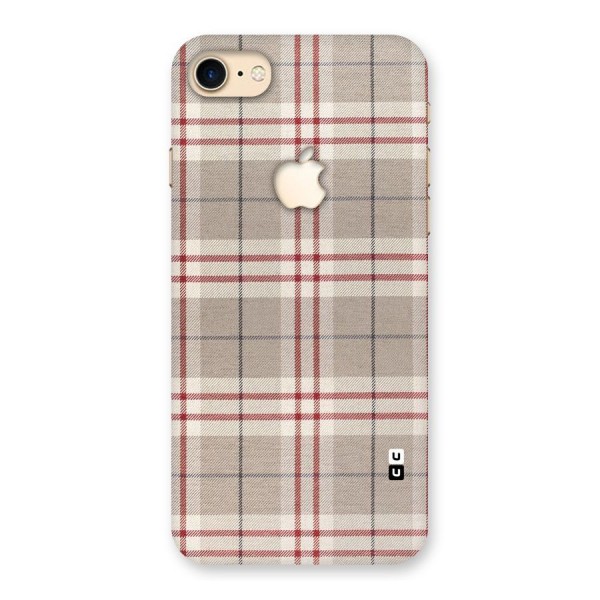 Beige Red Check Back Case for iPhone 7 Apple Cut