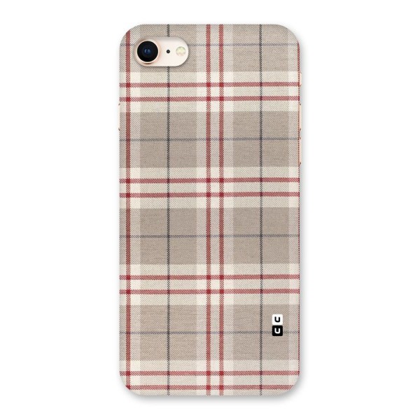 Beige Red Check Back Case for iPhone 8
