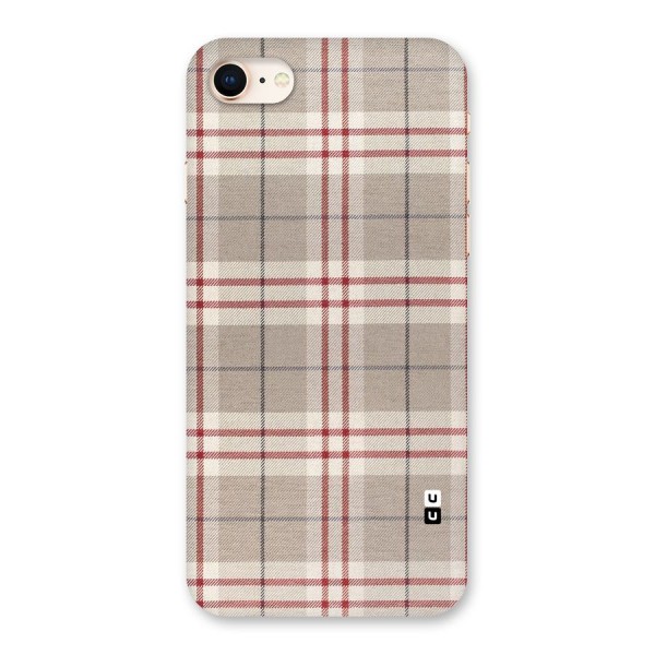 Beige Red Check Back Case for iPhone 8
