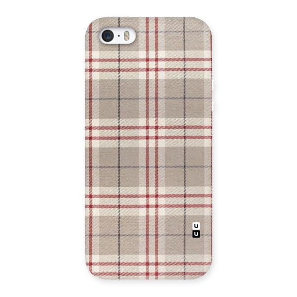 Beige Red Check Back Case for iPhone SE