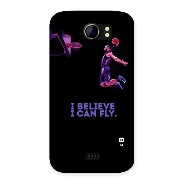 Believe And Fly Back Case for Micromax Canvas 2 A110