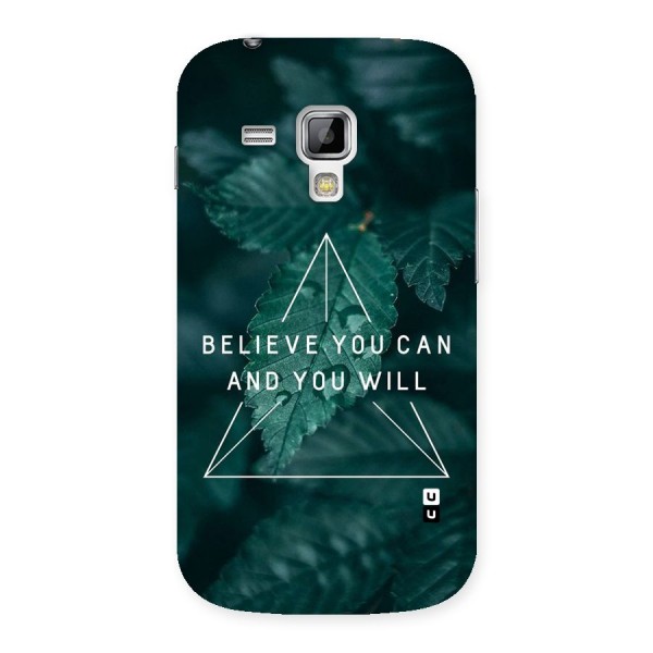 Believe You Can Motivation Back Case for Galaxy S Duos