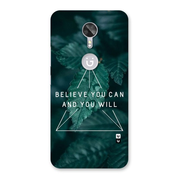 Believe You Can Motivation Back Case for Gionee A1