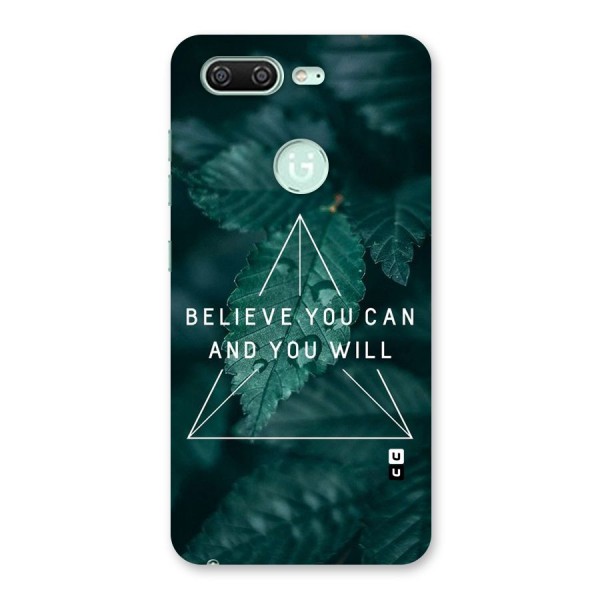 Believe You Can Motivation Back Case for Gionee S10