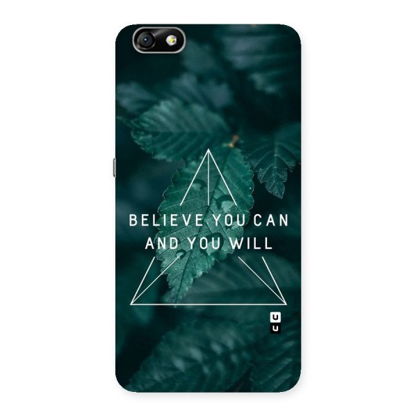 Believe You Can Motivation Back Case for Honor 4X
