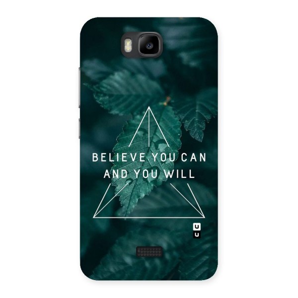 Believe You Can Motivation Back Case for Honor Bee