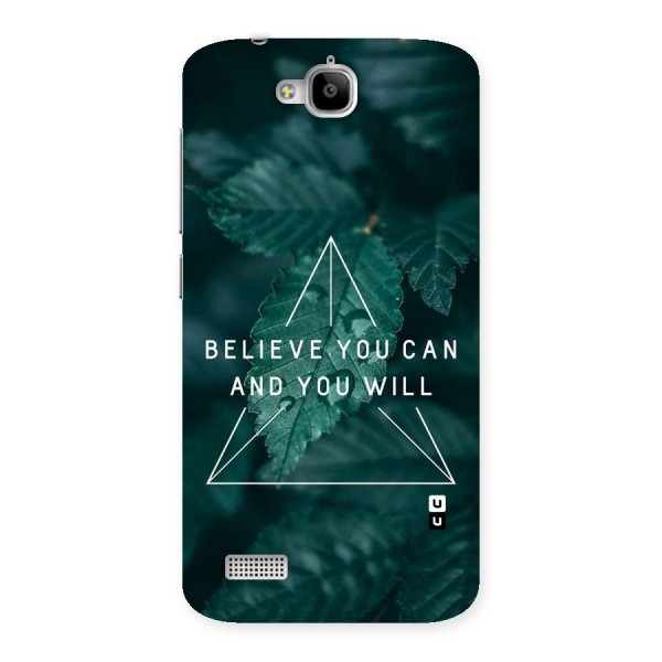 Believe You Can Motivation Back Case for Honor Holly