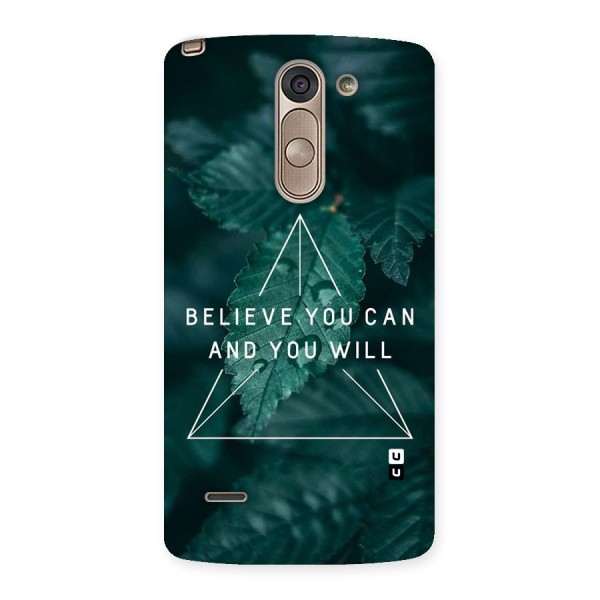 Believe You Can Motivation Back Case for LG G3 Stylus