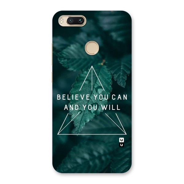 Believe You Can Motivation Back Case for Mi A1