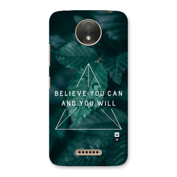 Believe You Can Motivation Back Case for Moto C Plus