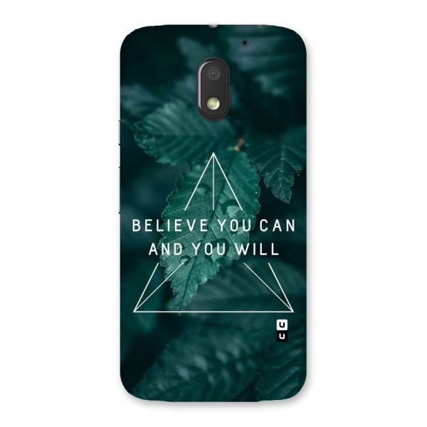 Believe You Can Motivation Back Case for Moto E3 Power