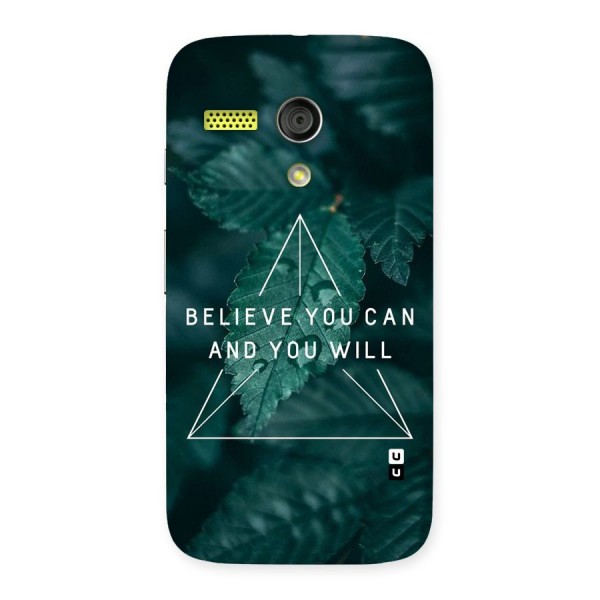 Believe You Can Motivation Back Case for Moto G