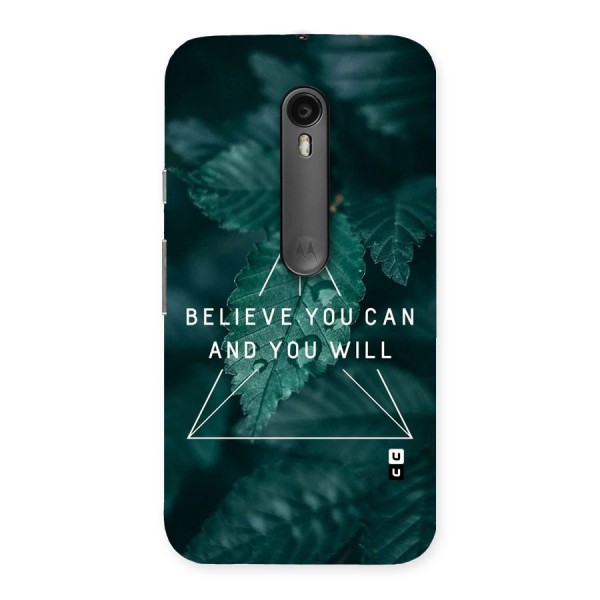 Believe You Can Motivation Back Case for Moto G3